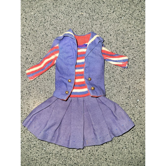 Mattel Other - Vintage 1965 Mattel Skipper “Ship Ahoy” #1918 Outfit Blue Dress Vest